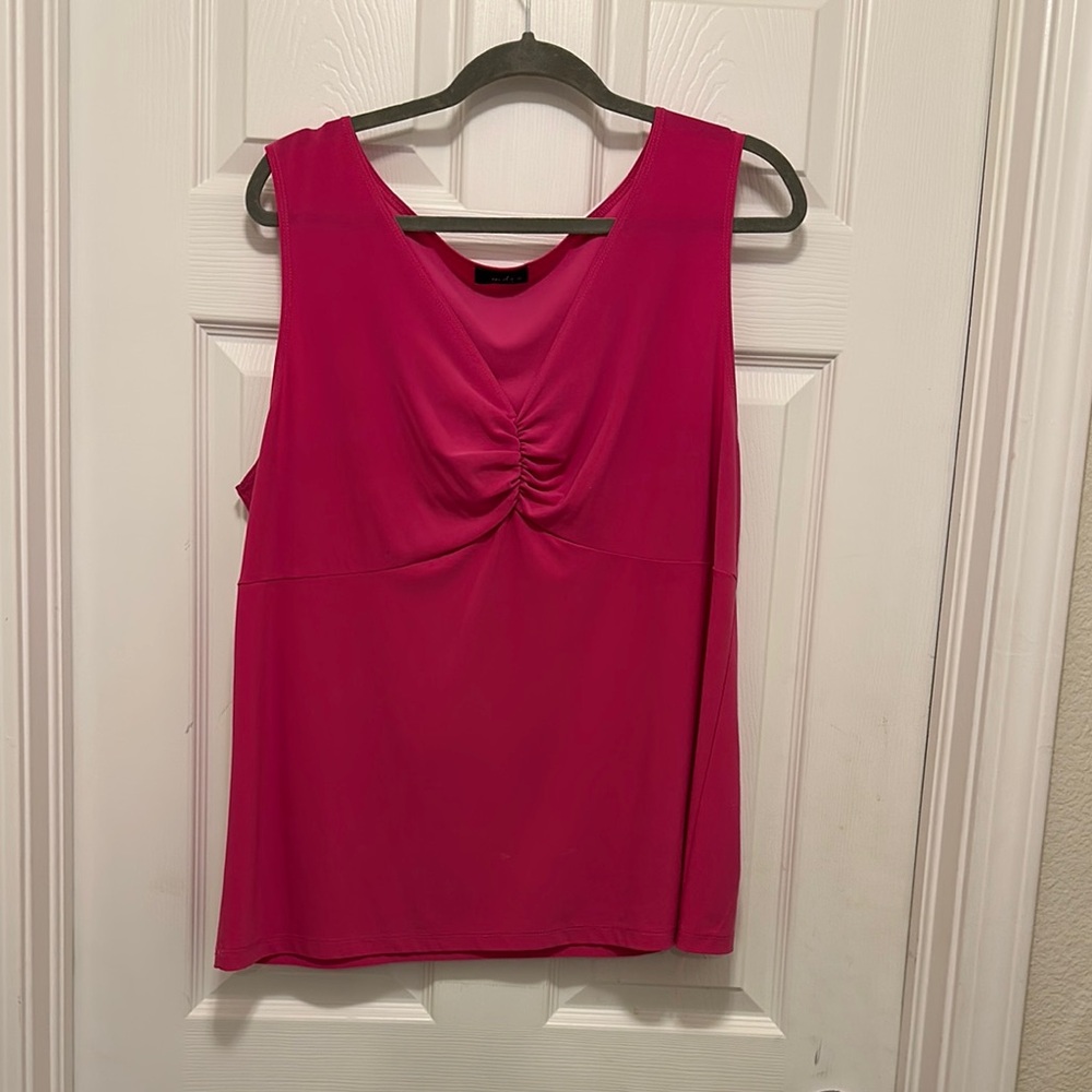 Ruched Pink Blouse with Sleeveless Design